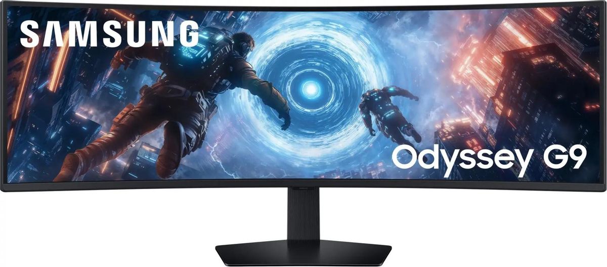 49" Монитор Samsung Odyssey G9 S49FG916EIXCI,  5120x1440,  VA,  144Гц,  2хHDMI,  1хDP,  изогнутый, черный [ls49fg916eixci]